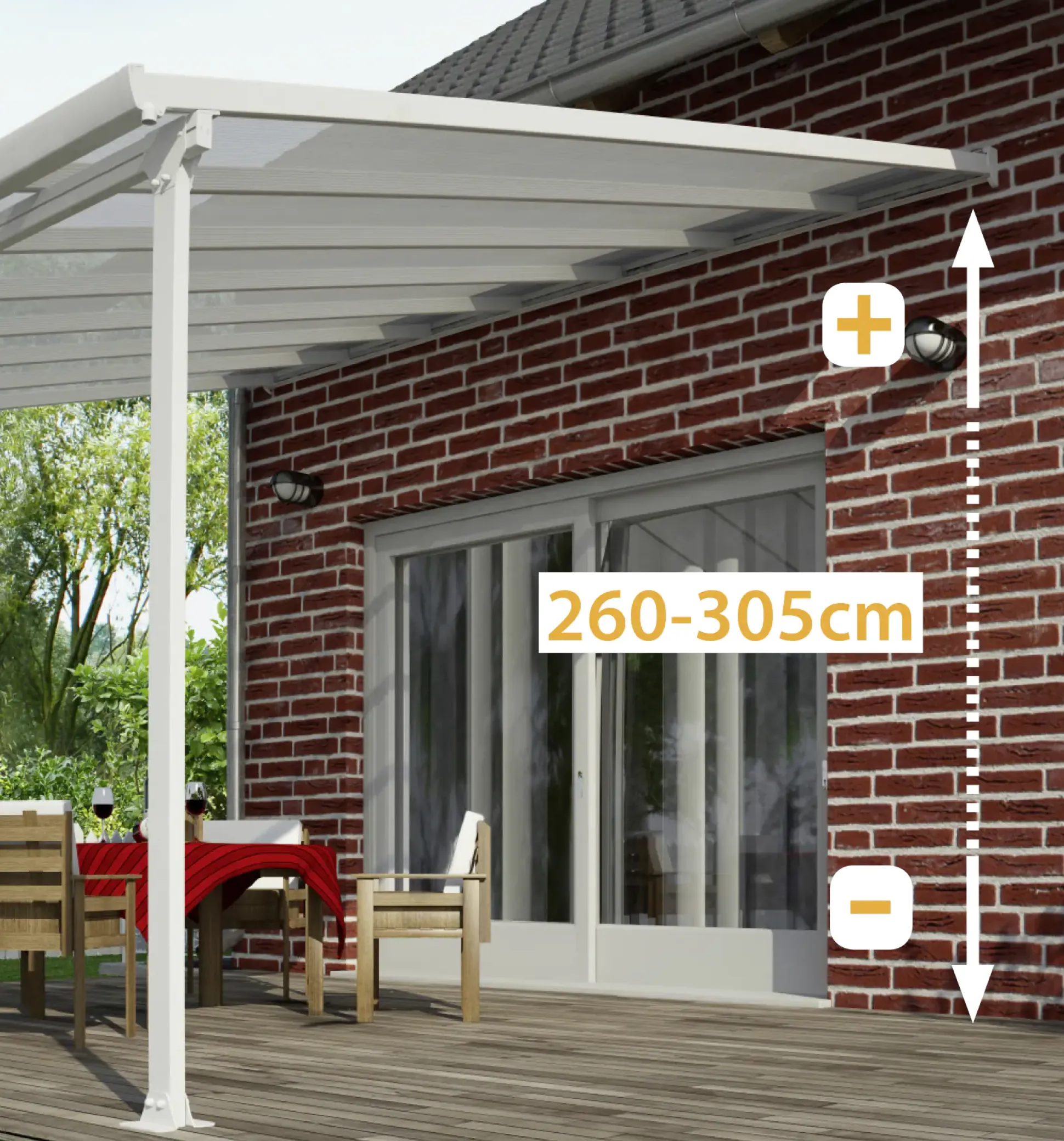Canopia Terrassenüberdachung Feria 1457 x 380 cm anthrazit