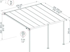Canopia Terrassenüberdachung Sierra 434 x 295 cm anthrazit
