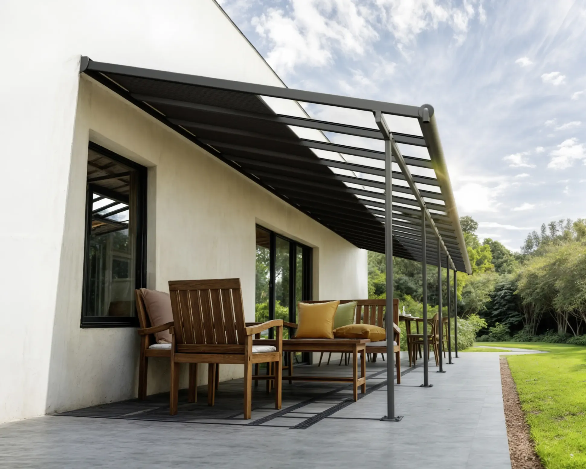 Canopia Terrassenüberdachung Sierra Cabrio 1044 x 295 cm grau