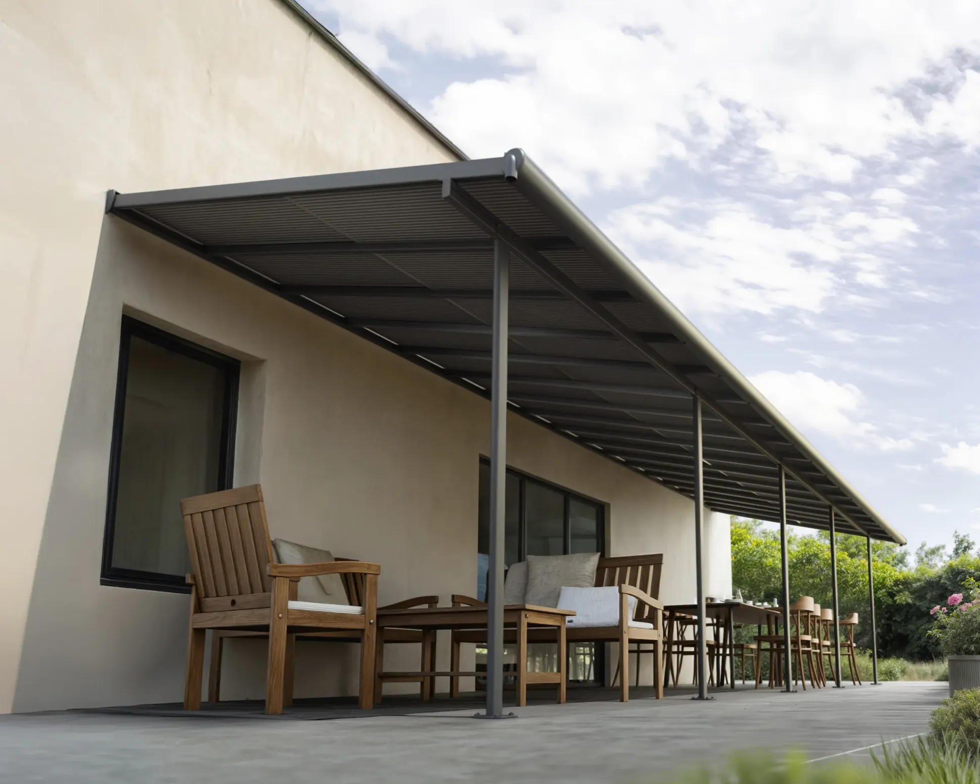 Canopia Terrassenüberdachung Sierra Cabrio 1044 x 295 cm grau