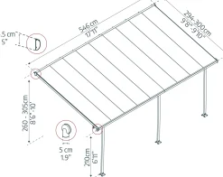 Canopia Terrassenüberdachung Feria 546 x 294 cm anthrazit