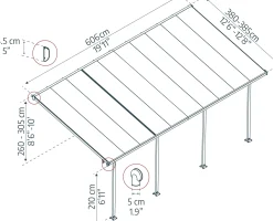 Canopia Terrassenüberdachung Feria 606 x 380 cm weiß