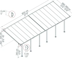 Canopia Terrassenüberdachung Feria 1212 x 380 cm anthrazit