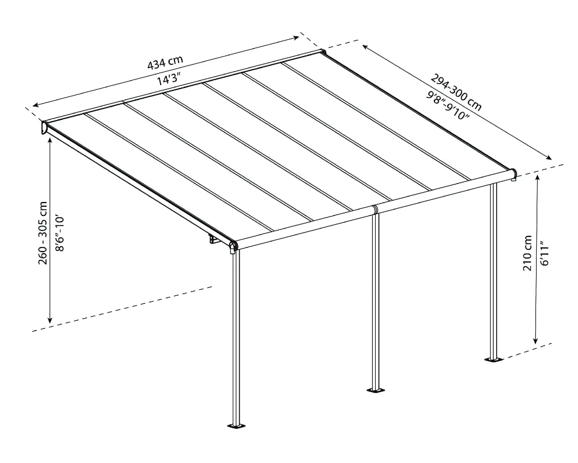 Canopia Terrassenüberdachung Capri 3x4.25