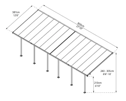 Canopia Terrassenüberdachung Feria 400 x 850 cm anthrazit