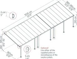 Canopia Terrassenüberdachung Feria 1031 x 380 cm anthrazit
