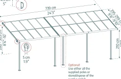Canopia Terrassenüberdachung Sierra Cabrio 739 x 295 cm grau