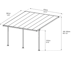 Canopia Terrassenüberdachung Feria 400 x 420 cm anthrazit