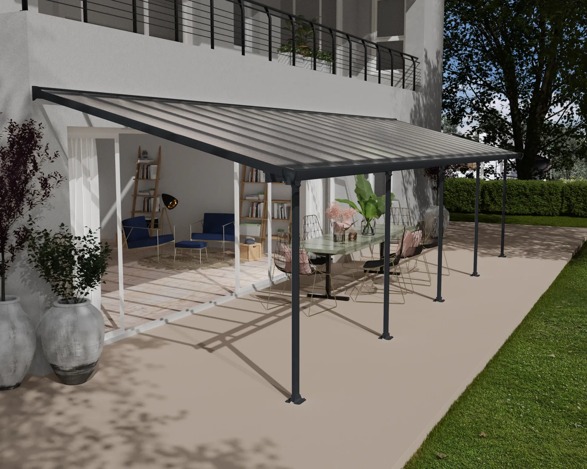 Canopia Terrassendach 971 x 300 cm grau