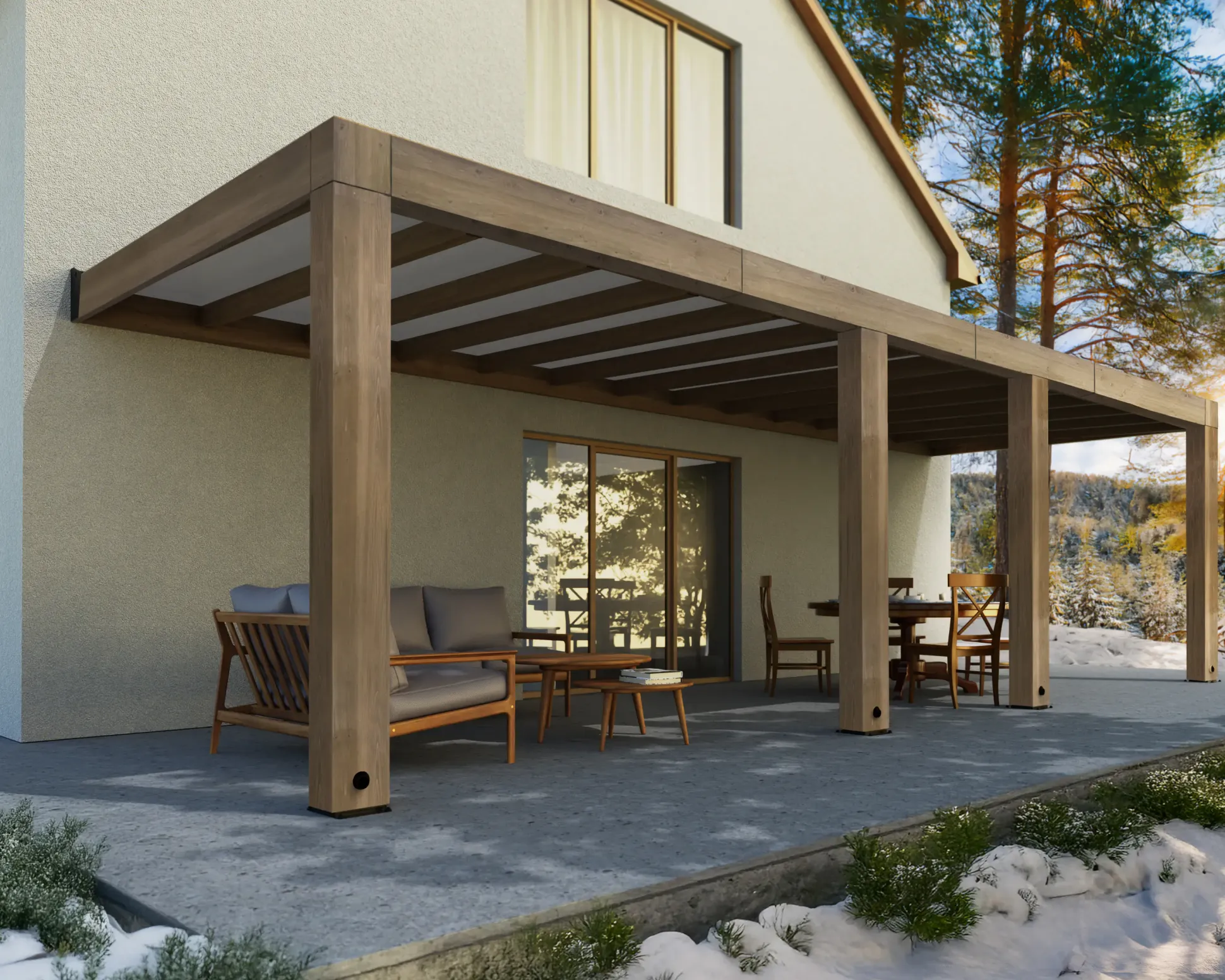 Canopia Terrassenüberdachung Helsinki Holz 860 x 294 cm braun