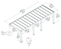 Canopia Terrassenüberdachung Helsinki Holz 860 x 294 cm braun