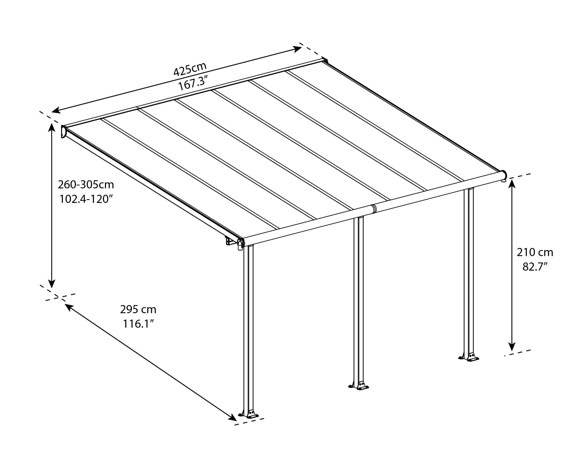 Canopia Terrassenüberdachung Olympia 3x4.2 weiß