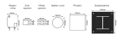 Carport freistehend gebogen 500 x 300 cm grau