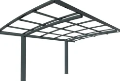 Carport freistehend gebogen 500 x 300 cm grau