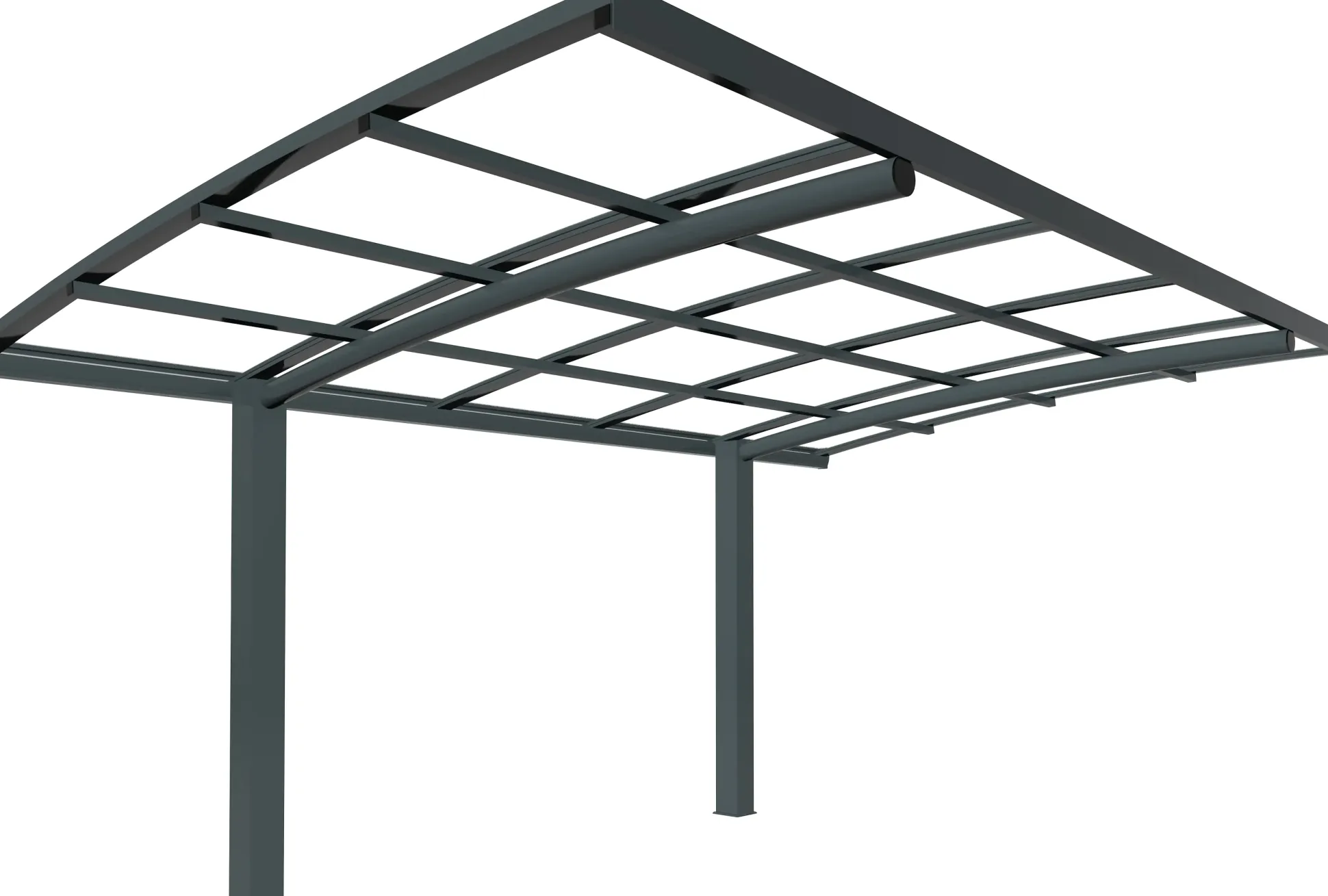 Carport freistehend gebogen 500 x 300 cm grau