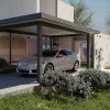 Carport Style 400 x 600 cm grau weiß