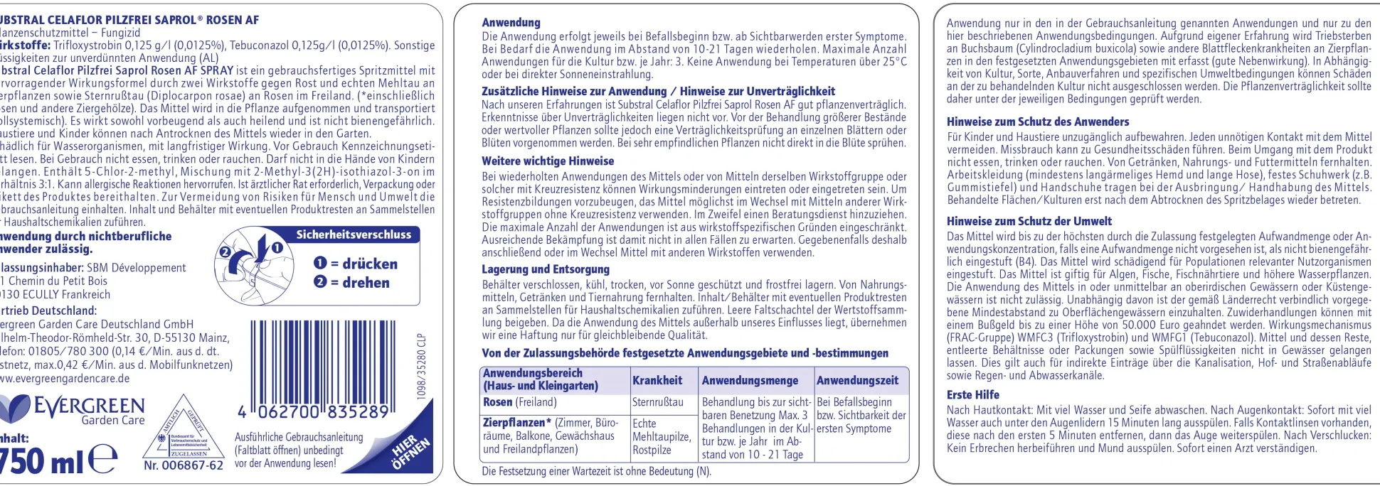 Celaflor Pilzfrei Saprol Rosen AF 750 ml