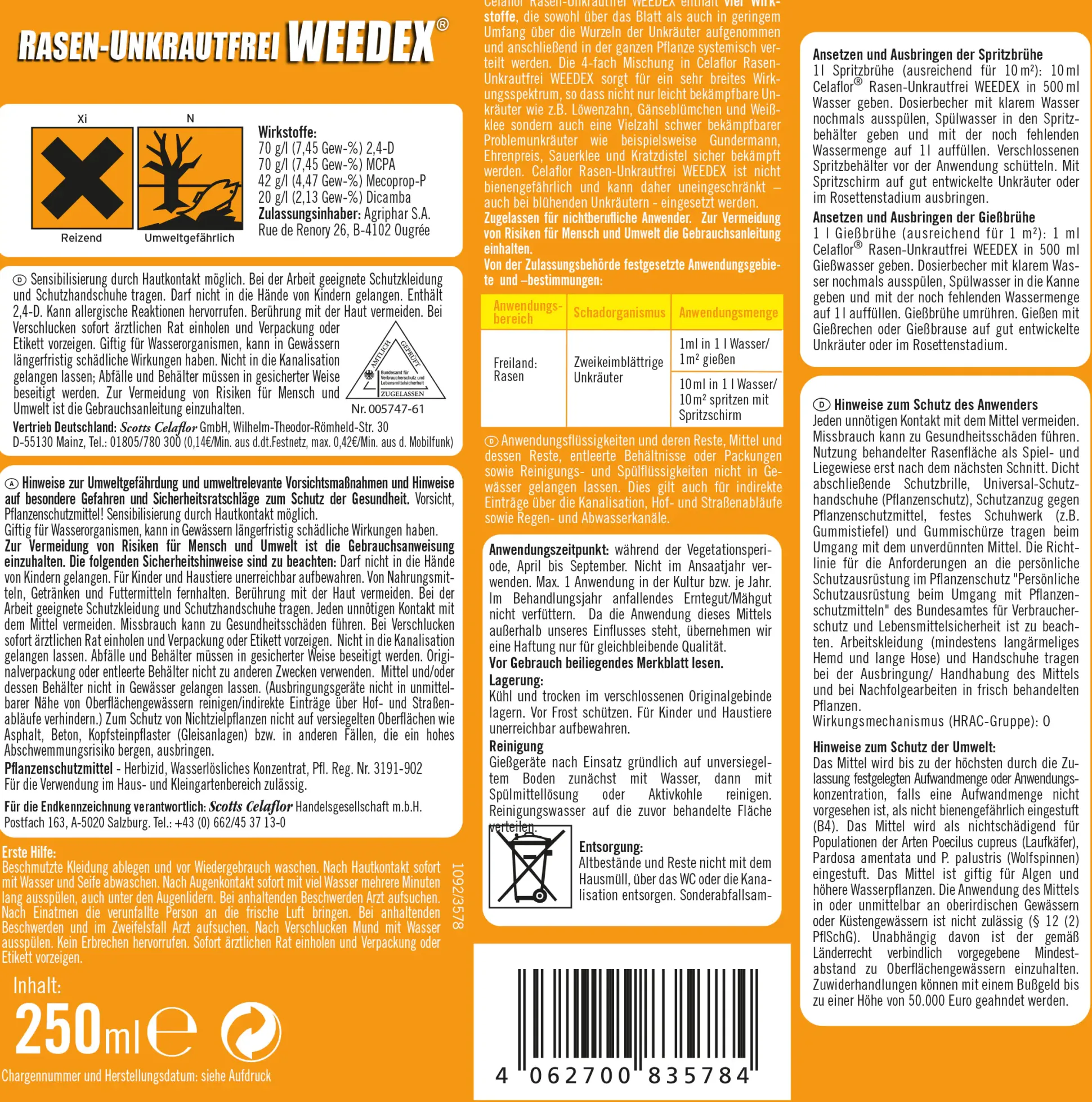 Celaflor Rasen-Unkrautfrei Weedex 400 ml