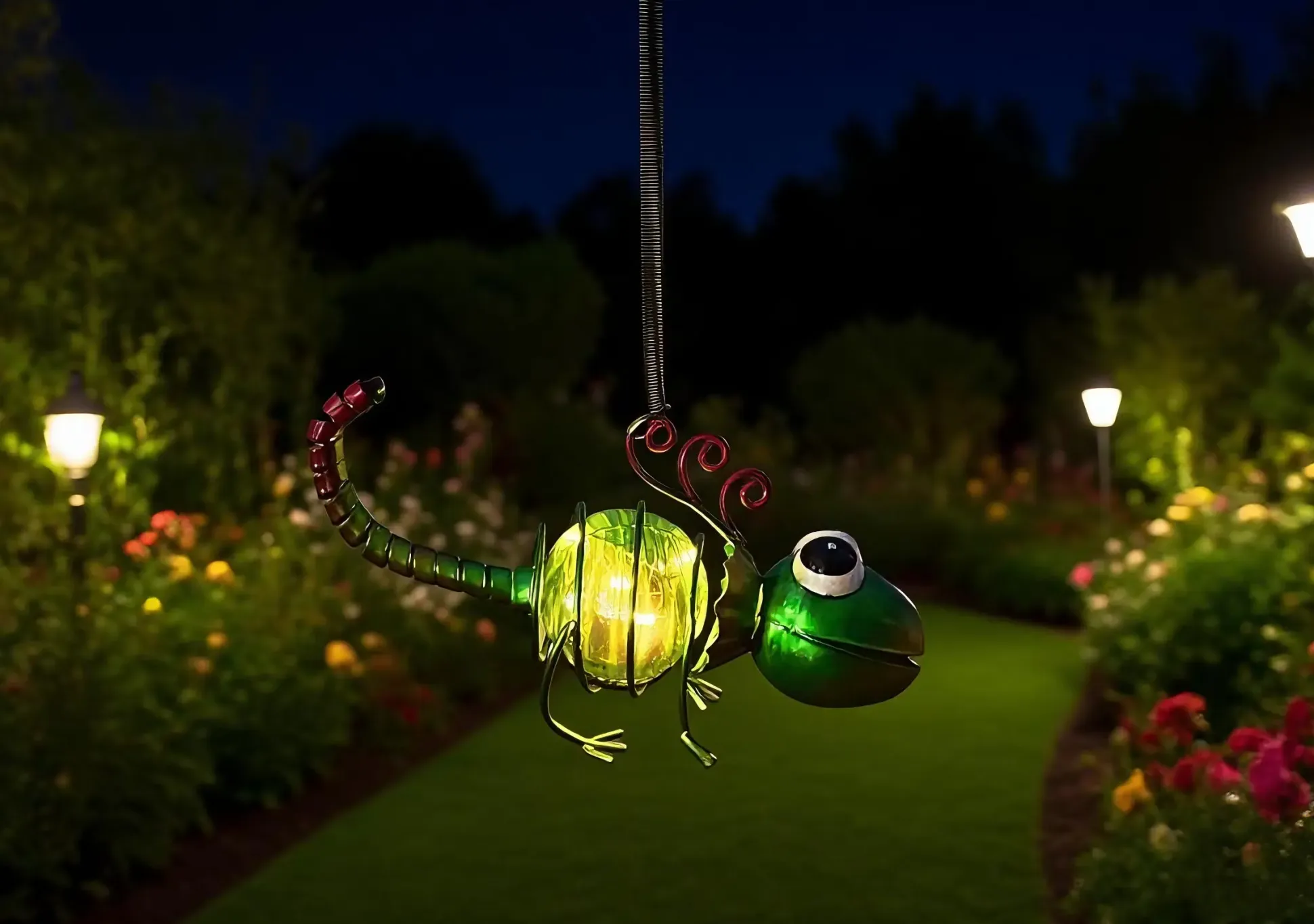 Dapo LED Solarleuchte Dekofigur Chamäleon warmweiß
