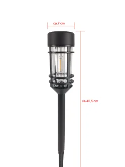 Dapo LED Solarleuchte Fackel mit Erdspieß warmweiß