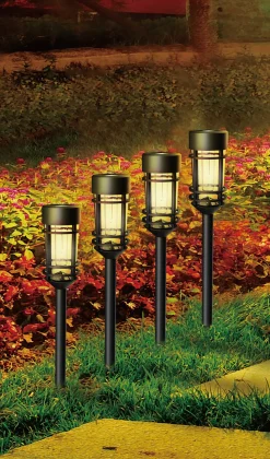 Dapo LED Solarleuchte Fackel mit Erdspieß warmweiß