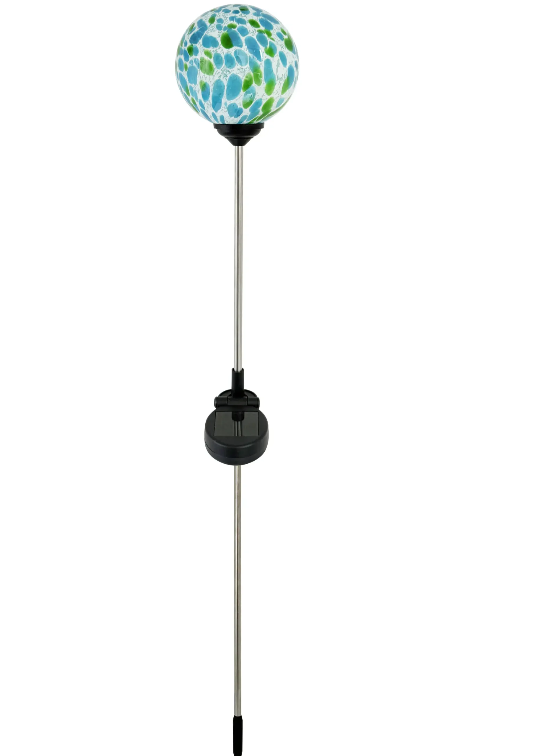 Dapo LED Solarleuchte Glaskugel mit Erdspieß weiß
