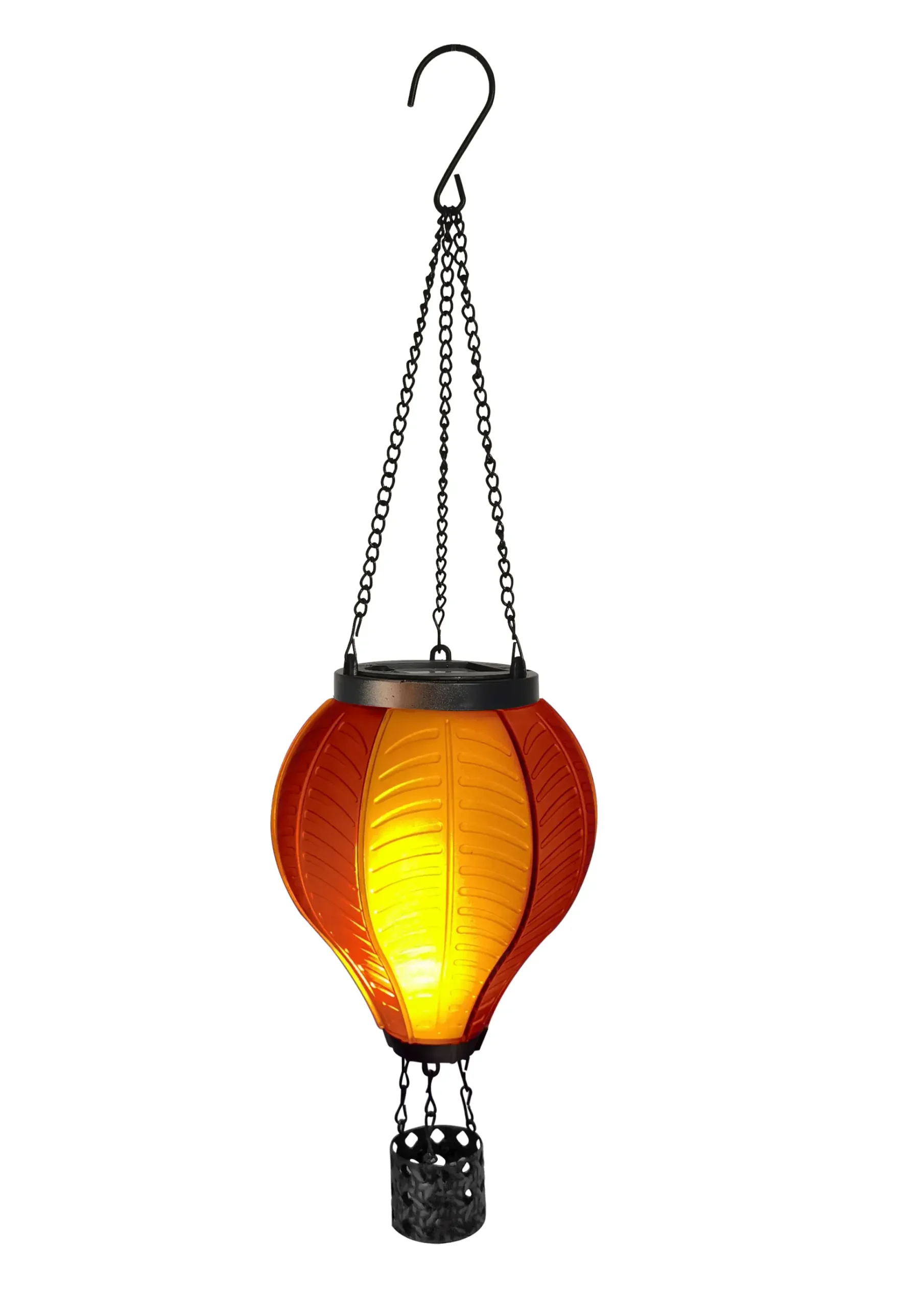 Dapo LED Solarleuchte Heißluftballon mit Flammeeffekt rot/weiß warmweiß