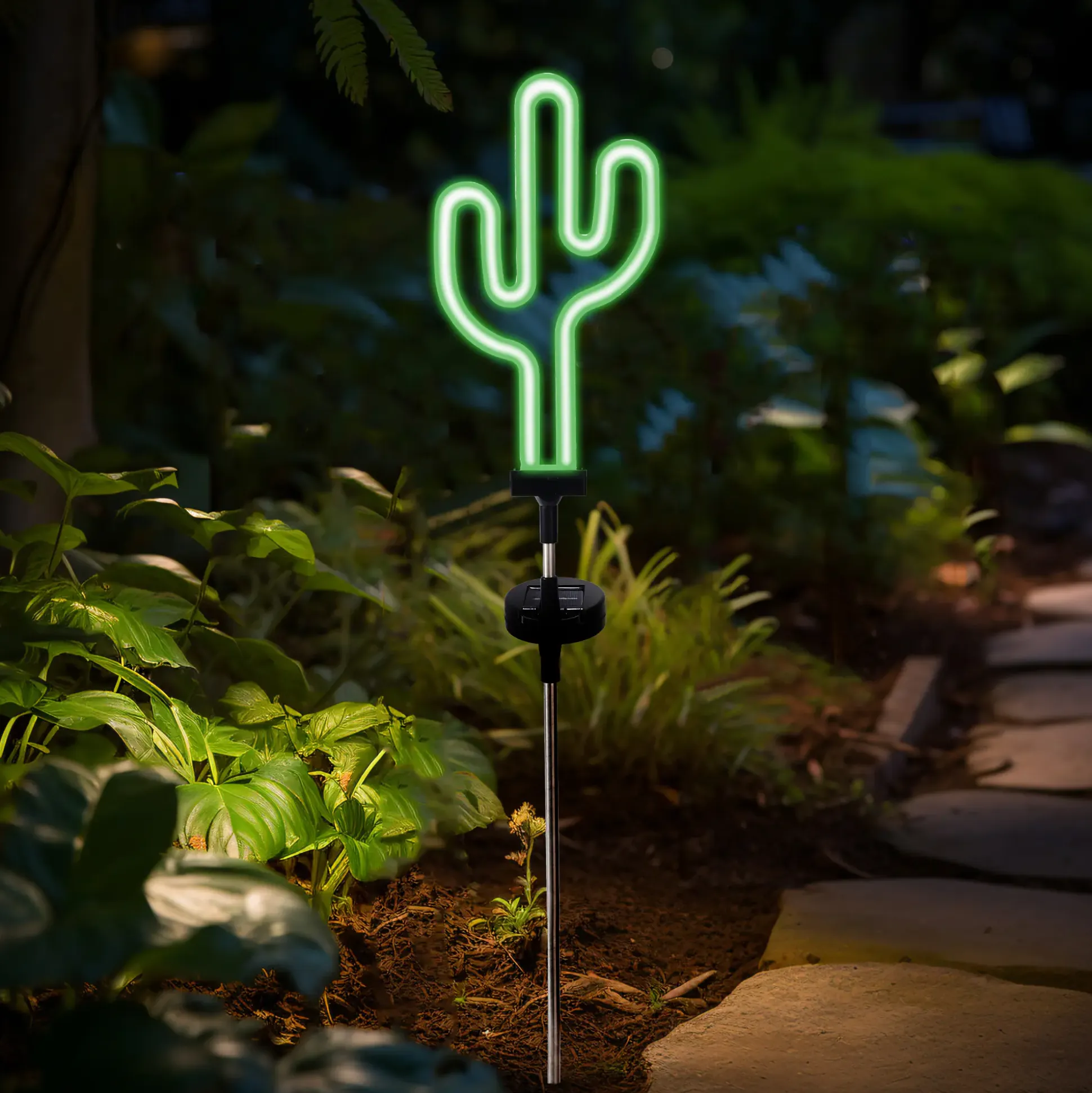 Dapo LED Solarstecker Kaktus grün