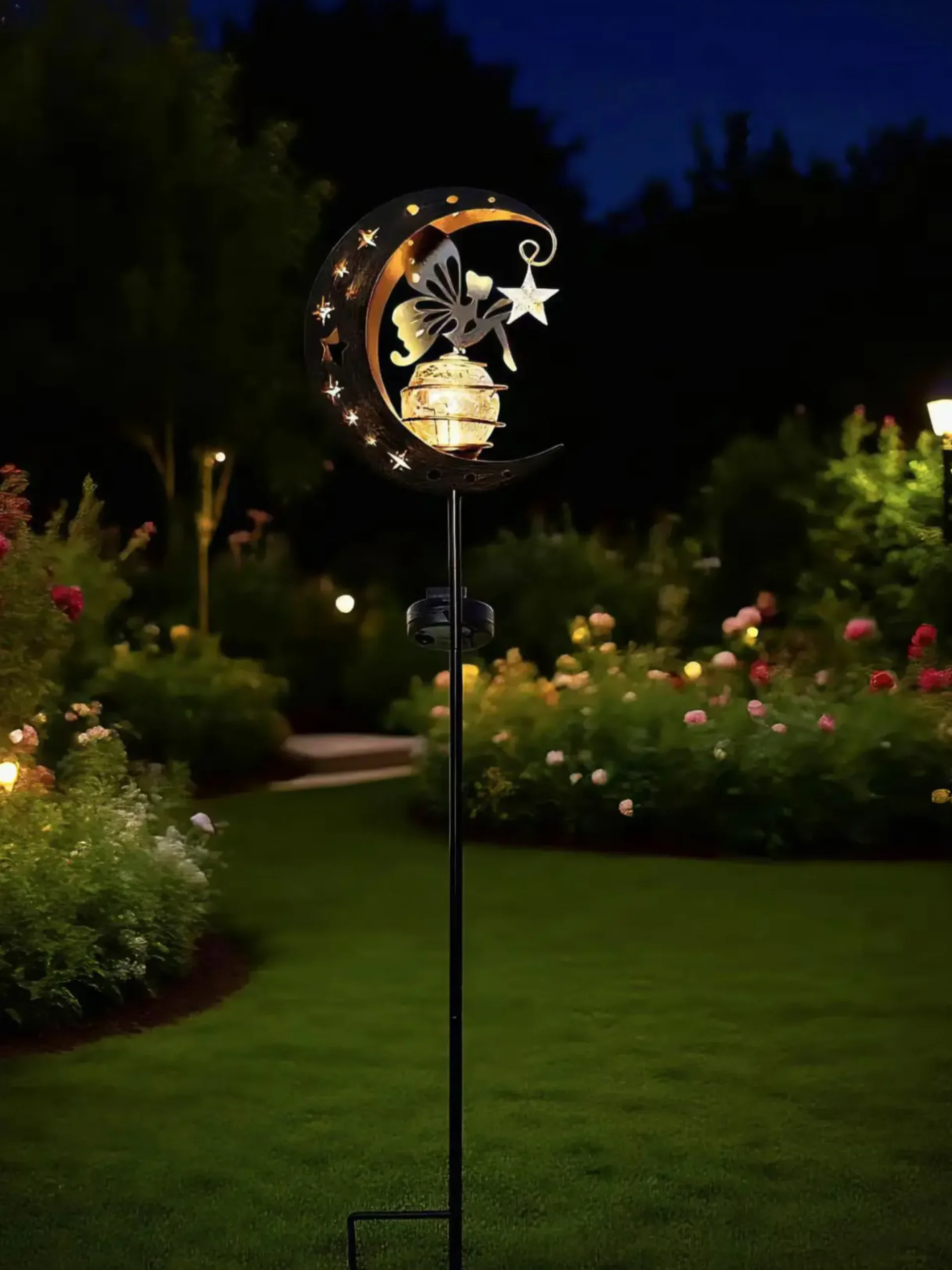 Dapo LED Solarstecker Lichtstab Mondlicht warmweiß