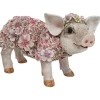 Dekofigur Blumenschwein stehend 18 x 14 x 33 cm