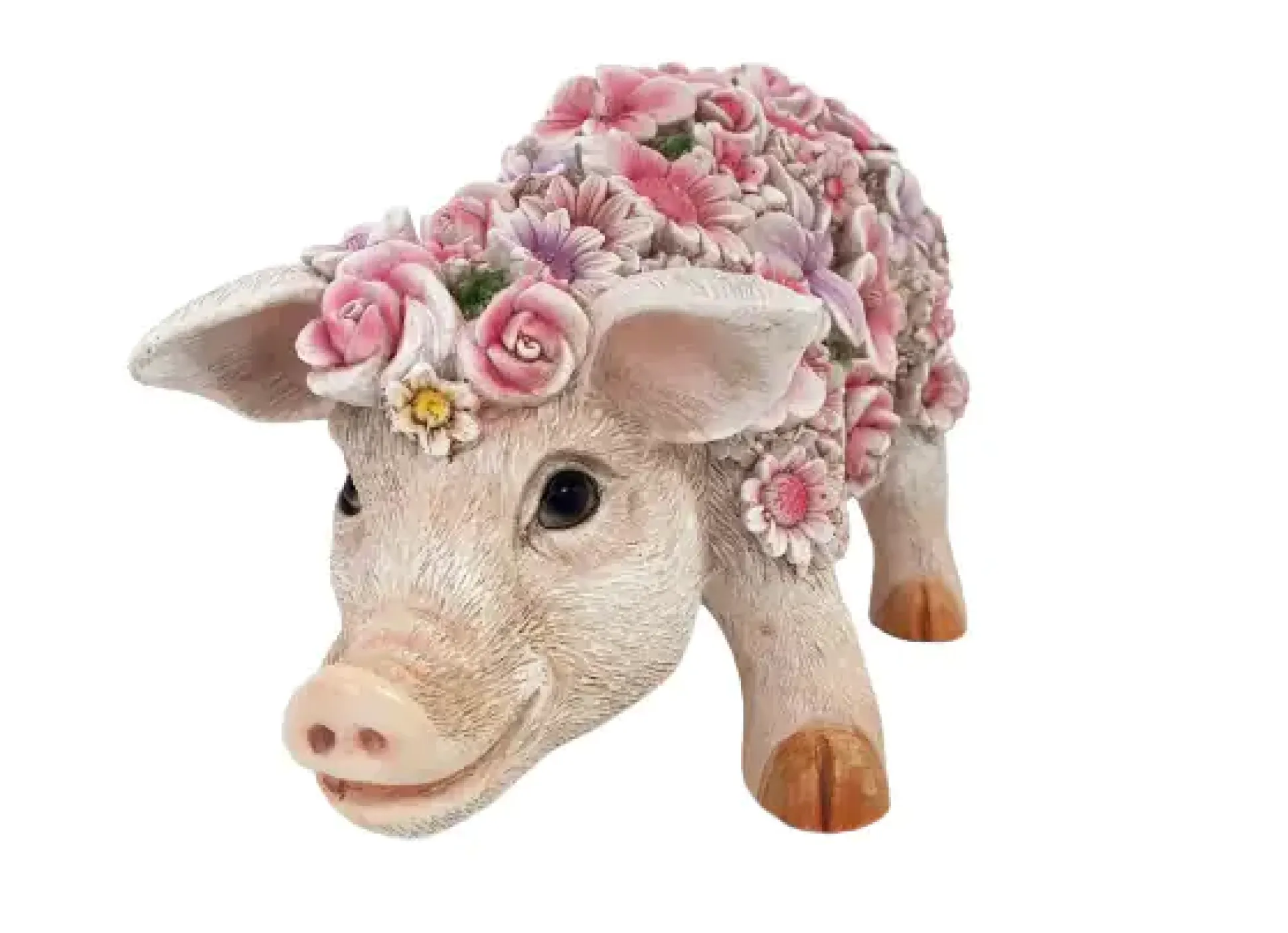 Dekofigur Blumenschwein stehend 16 x 13 x 31 cm