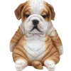 Dekofigur Bulldogge sitzend 17 x 16 x 16 cm braun weiß