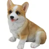Dekofigur Corgi sitzend 20 x 19 x 12 cm braun weiß