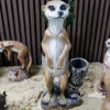 Dekofigur Erdmännchen mit Topf 62 x 28 x 16 cm
