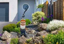 Dekofigur Gartenzwerg 90 x 33 cm anthrazit orange Globus