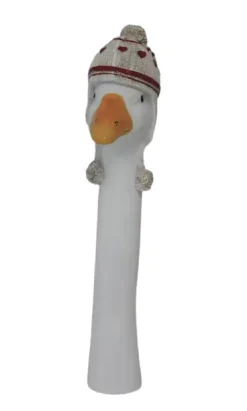 Dekofigur Gänsekopf Bommelmütze 38 x 7 x 13 cm