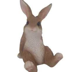 Dekofigur Hase sitzend 22 x 9,5 x 14 cm braun weiß