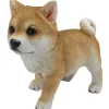 Dekofigur Hund Shiba Inu stehend 21 x 20 x 10 cm hellbraun
