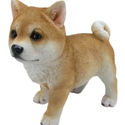 Dekofigur Hund Shiba Inu stehend 21 x 20 x 10 cm hellbraun