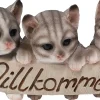 Dekofigur Katzen Willkommen 15 x 25 x 8 cm