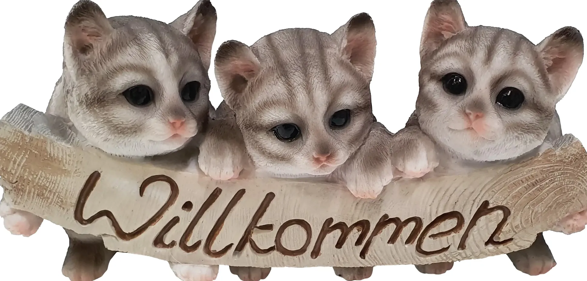 Dekofigur Katzen Willkommen 15 x 25 x 8 cm