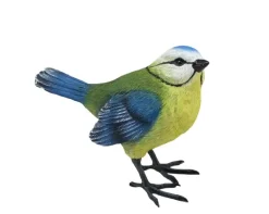 Dekofigur Vogel 10,5 x 12 cm blau gelb blau