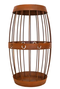 Dekofigur Weinfass 80 x 50 cm rostbraun