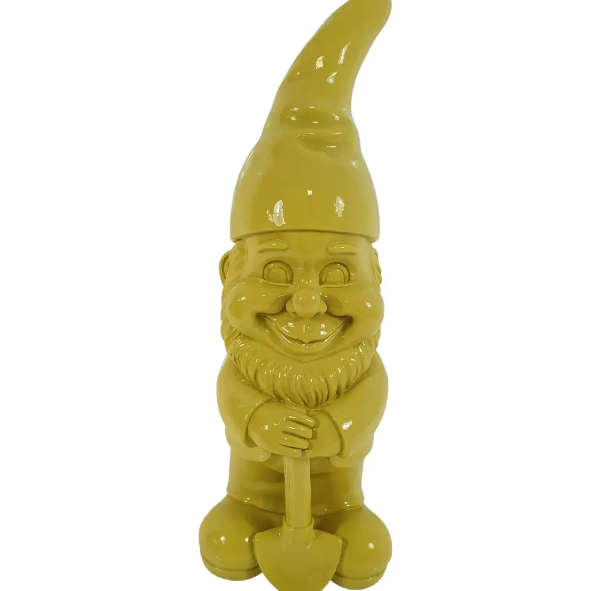 Dekofigur Zwerg mit Spaten 17,5 x 6 cm gelb