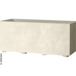 Deroma Pflanzkasten Millennium Kunststoff 78 cm perlweiß mit Ablauflöchern