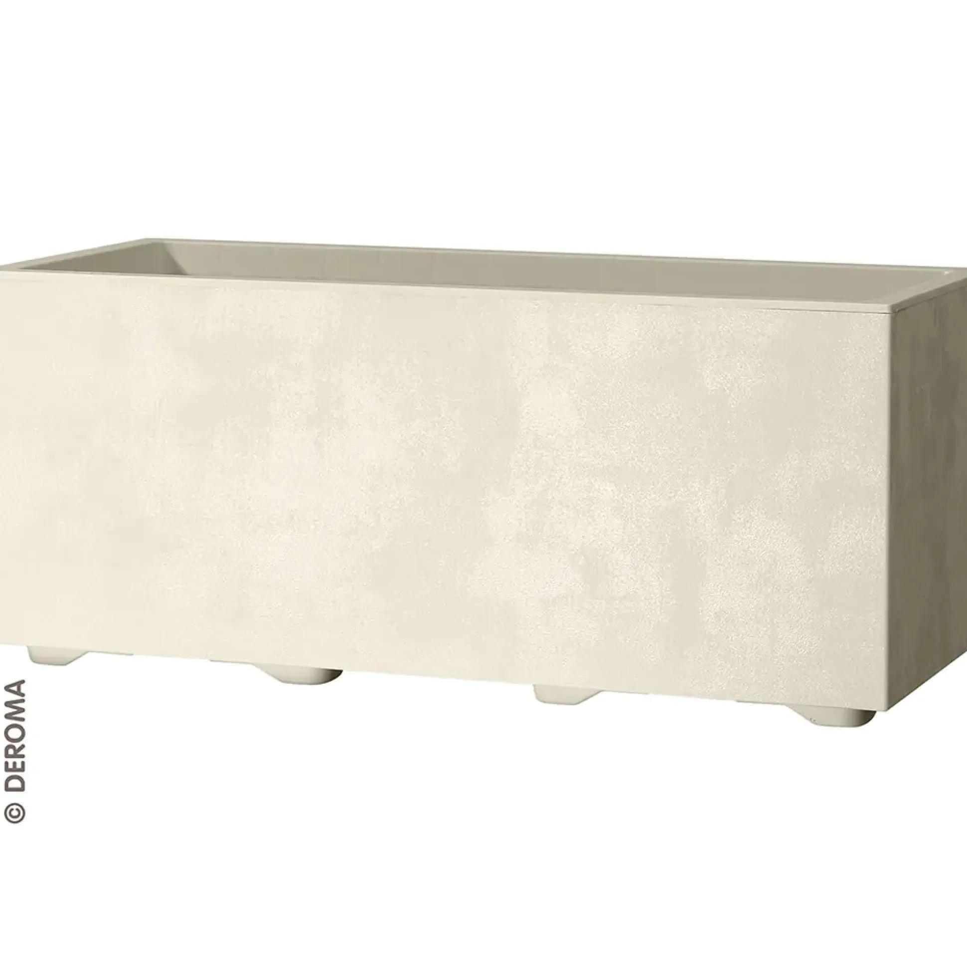 Deroma Pflanzkasten Millennium Kunststoff 78 cm perlweiß mit Ablauflöchern