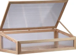 Dobar Frühbeetaufsatz für Hochbeete 128 x 67 x 22 cm, Kiefernholz, natur