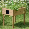 Dobar Kinder-Hochbeet mit Kreidetafel braun 50 x 40 x 45 cm