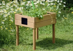 Dobar Kinder-Hochbeet mit Kreidetafel braun 50 x 40 x 45 cm