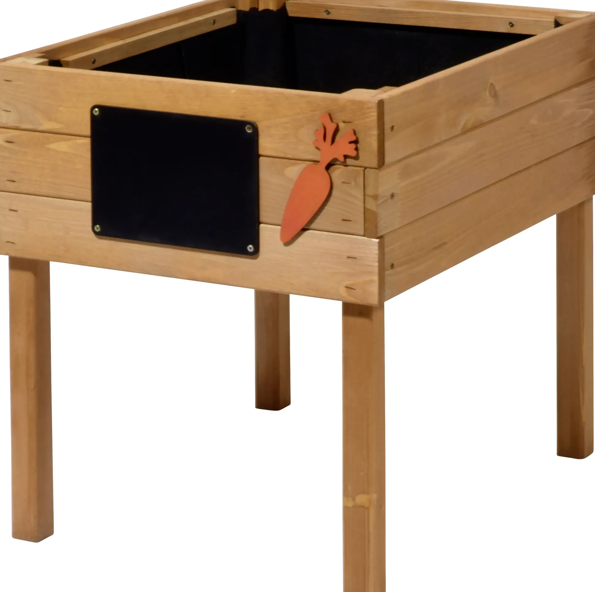 Dobar Kinder-Hochbeet mit Kreidetafel braun 50 x 40 x 45 cm